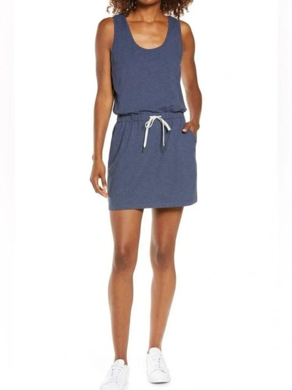 Zella Gwen Ponte Knit Tencel Modal Drawstring Tank Dress, Size Medium